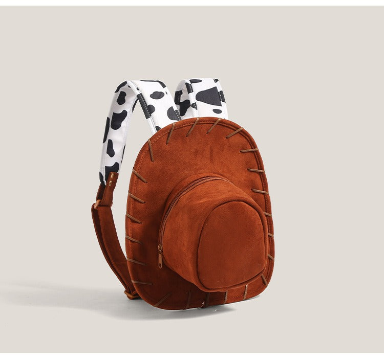 Retro Denim Hat Design Backpack - Stylish & Spacious Everyday Travel Companion