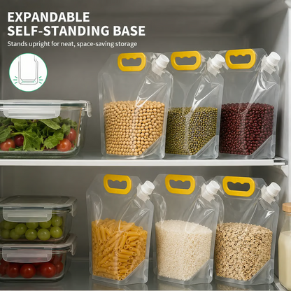 Reusable Airtight Food Storage Bags – Space-Saving Pantry Organizer