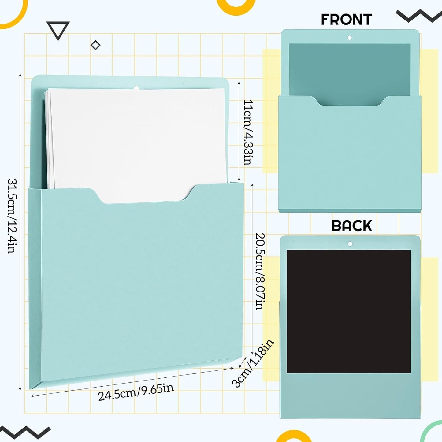 Magnetic File Holder Paper Holder Pocket Organizer Hanging 10 X 13 Inch
