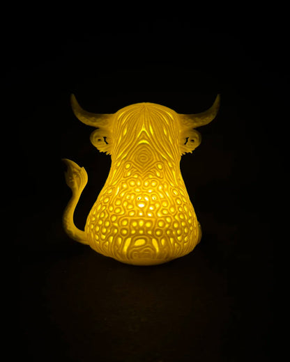 Rechargeable Highland Cow Night Light – Magical 3D Glow Lamp