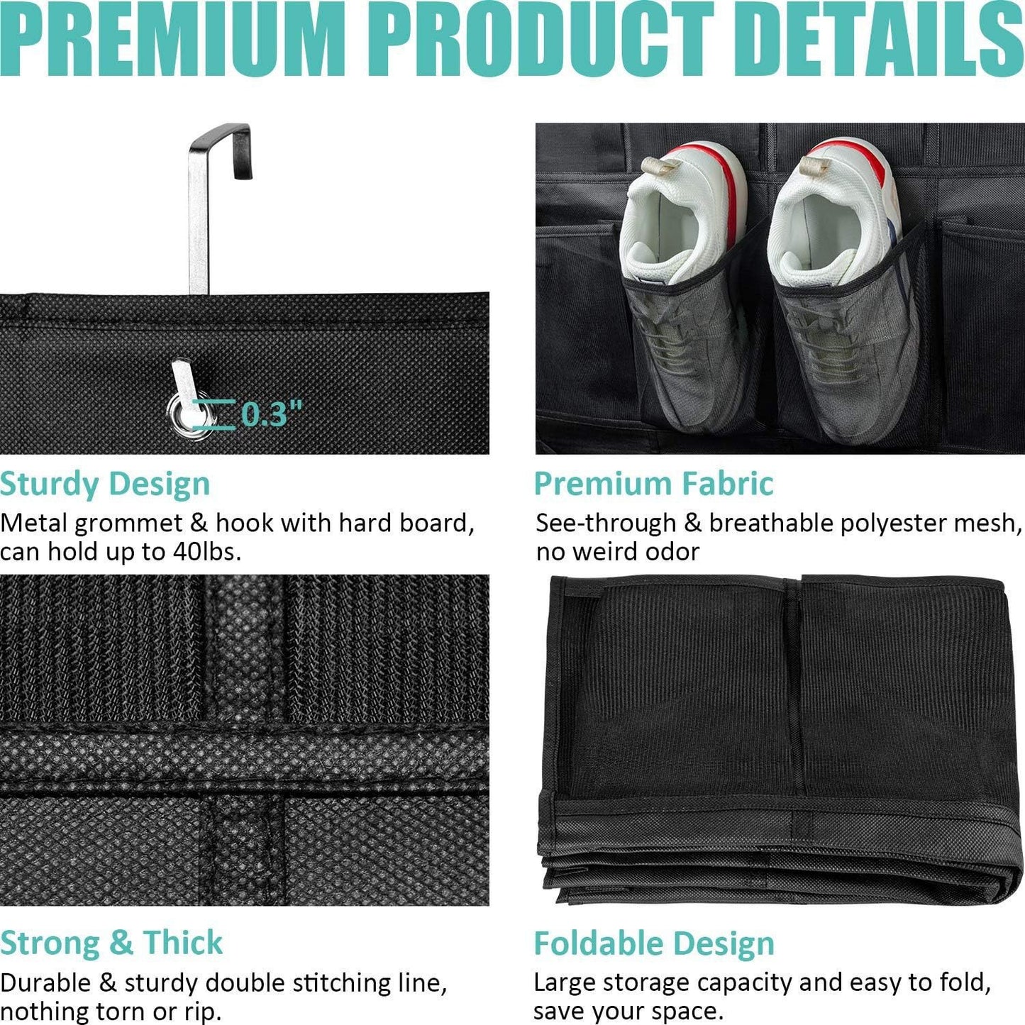 Space-Saving Over-the-Door Shoe Organizer
