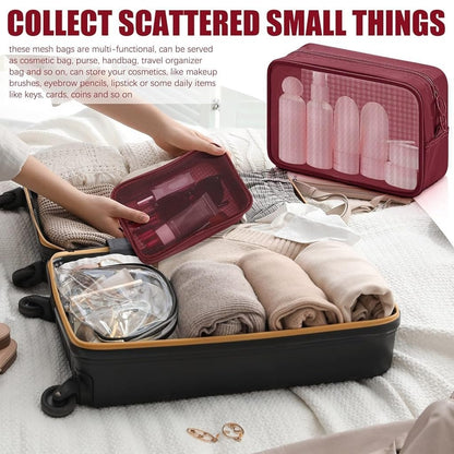 4-Piece Mesh Makeup Bag Set — See, Pack & Organize Everything Faster