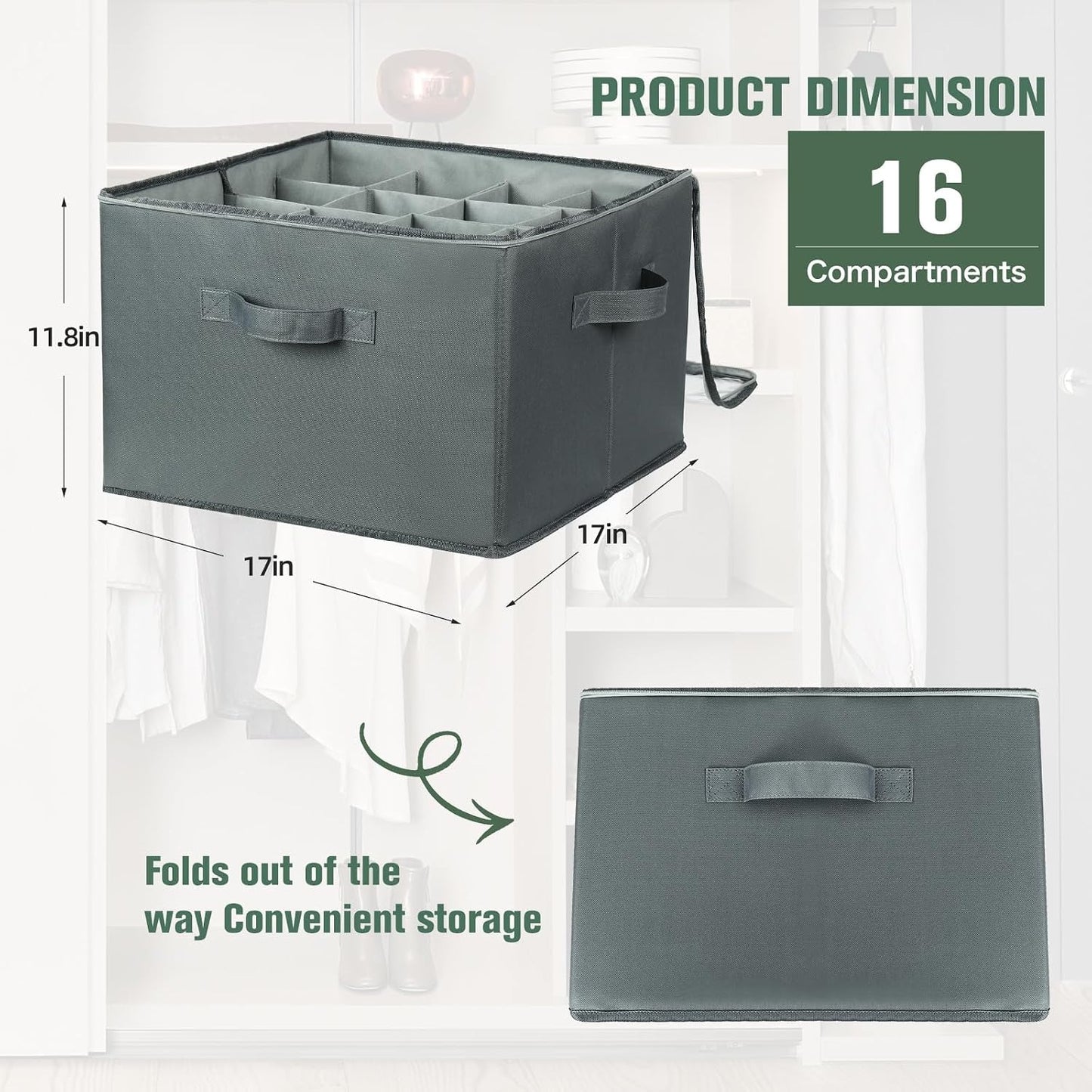 Heavy-Duty Foldable Shoe & Closet Organizer Box with Adjustable Dividers