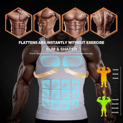 Instant Slimming: Men's Chest & Belly Compression Shaping Vest