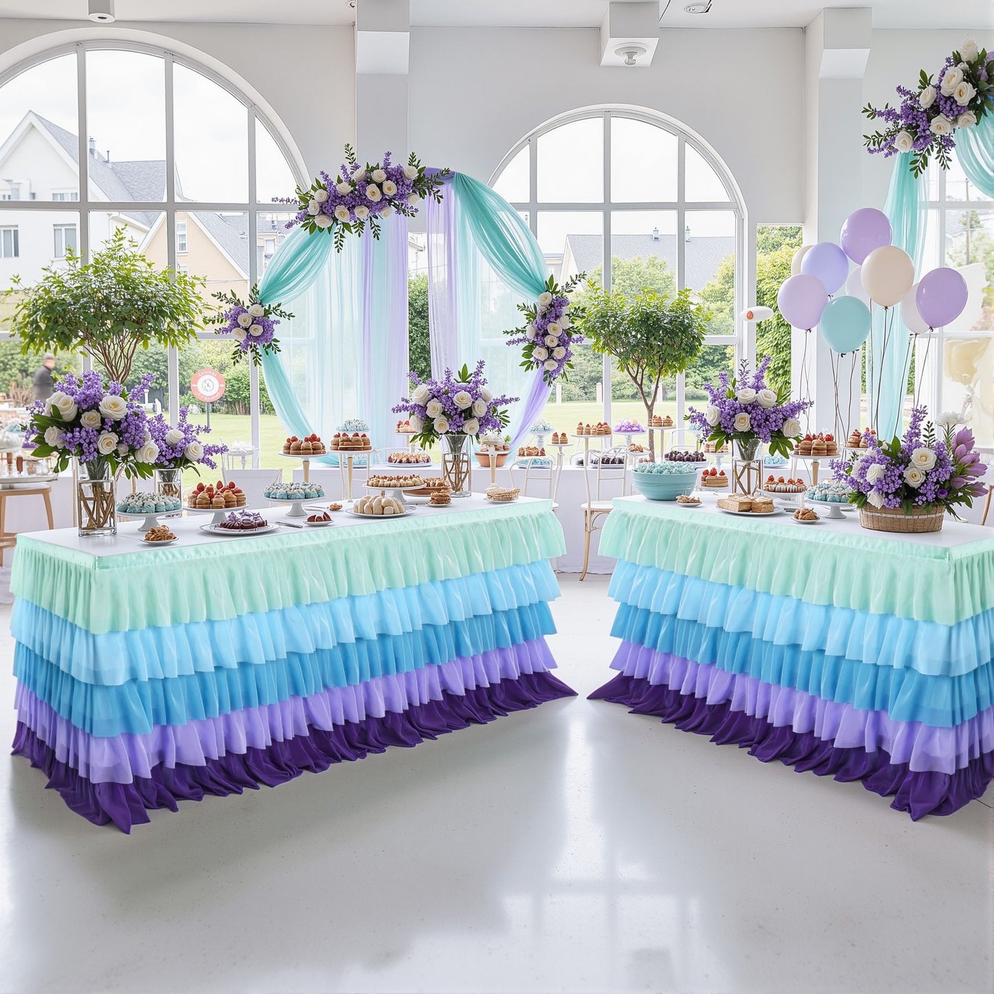 Slip-On Ruffle Table Skirt – No Clips, No Pins, No Hassle