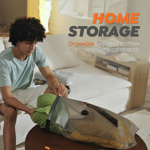 Vacuum Bags for Travel with Wireless Rechargeable Pump