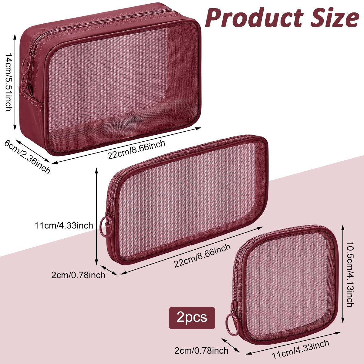 4-Piece Mesh Makeup Bag Set — See, Pack & Organize Everything Faster