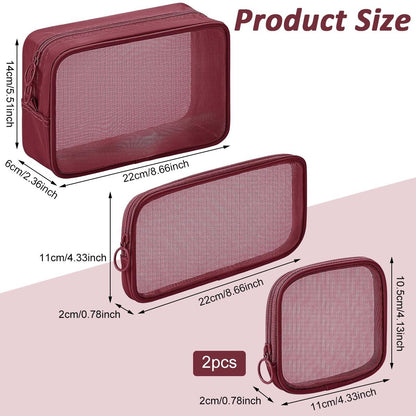 4-Piece Mesh Makeup Bag Set — See, Pack & Organize Everything Faster