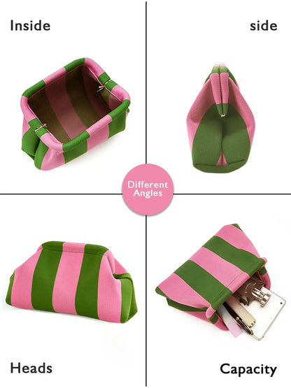 Retro Kisslock Knit Clutch Bag – Roomy, Soft & Stylish