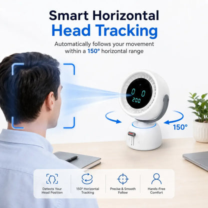 ❄️ AI Face-Tracking Desk Fan – 200-Speed Quiet Cooling with Digital Display & Type-C Charging