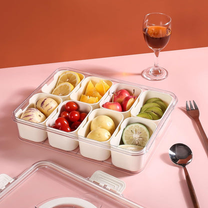 Portable Divided Snack Box — Large Capacity Tray for Picnics, Movies & Travel