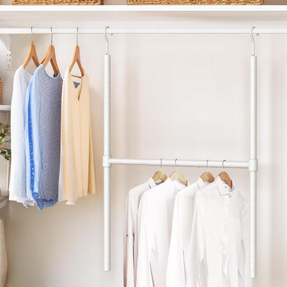 Double Closet Hanging Capacity with Expandable Heavy-Duty Steel Rod