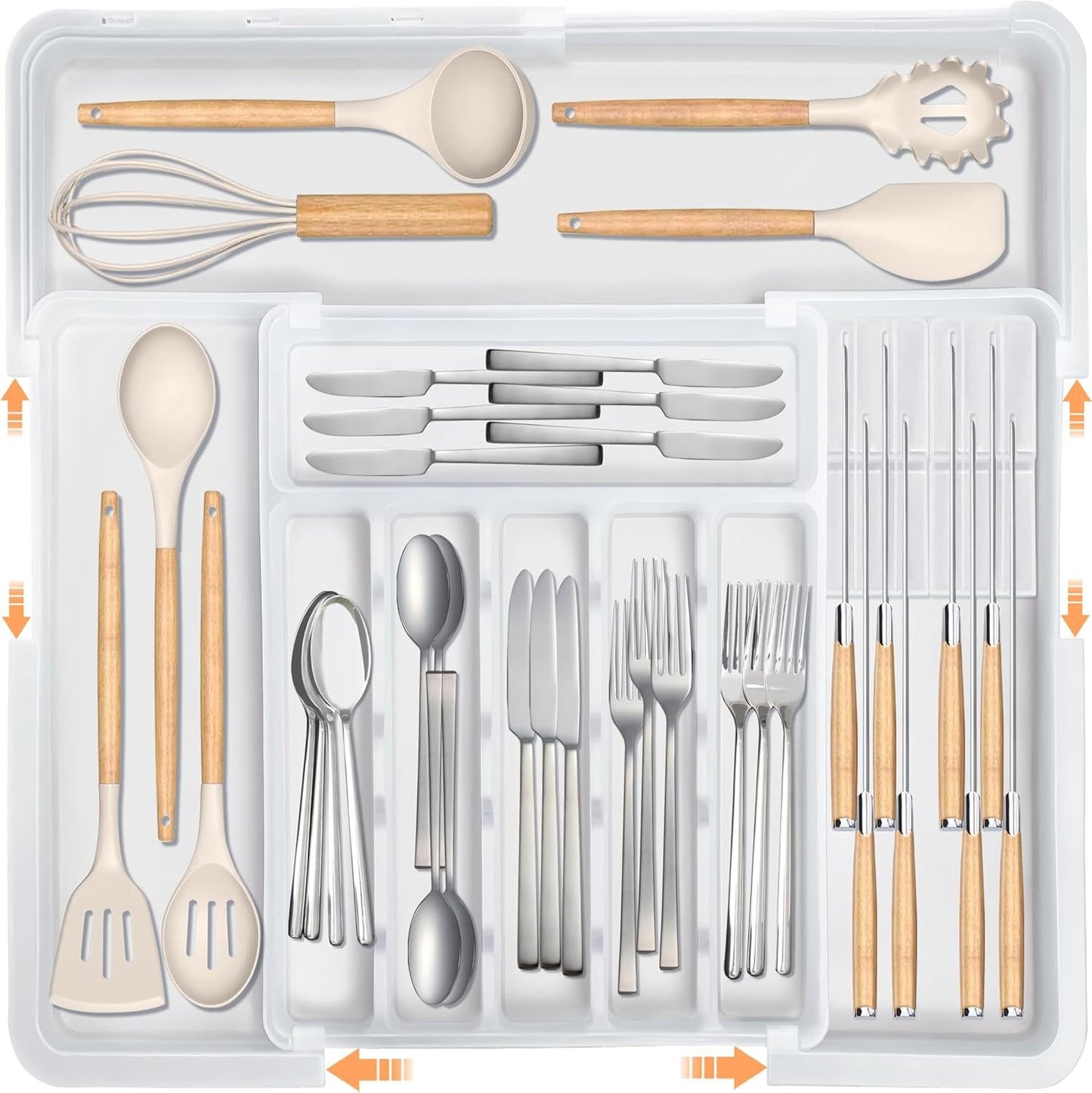 3-Way Expandable Cutlery &amp; Knife Organizer
