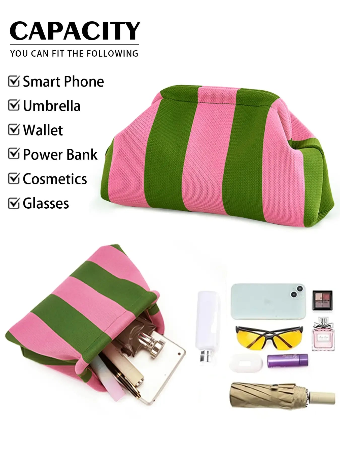 Retro Kisslock Knit Clutch Bag – Roomy, Soft & Stylish