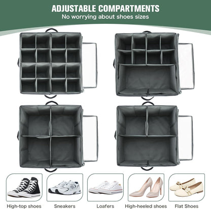Heavy-Duty Foldable Shoe & Closet Organizer Box with Adjustable Dividers