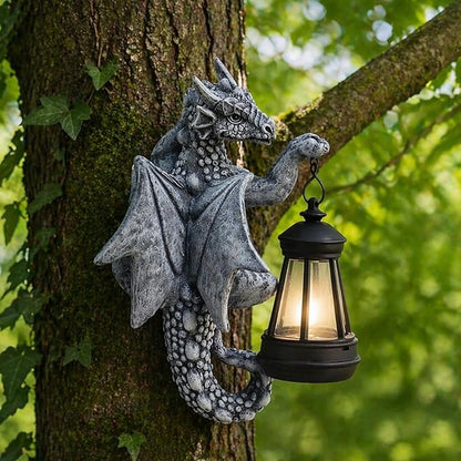 Solar Dragon Sculpture – Fantasy Garden Guardian with Enchanted Glow