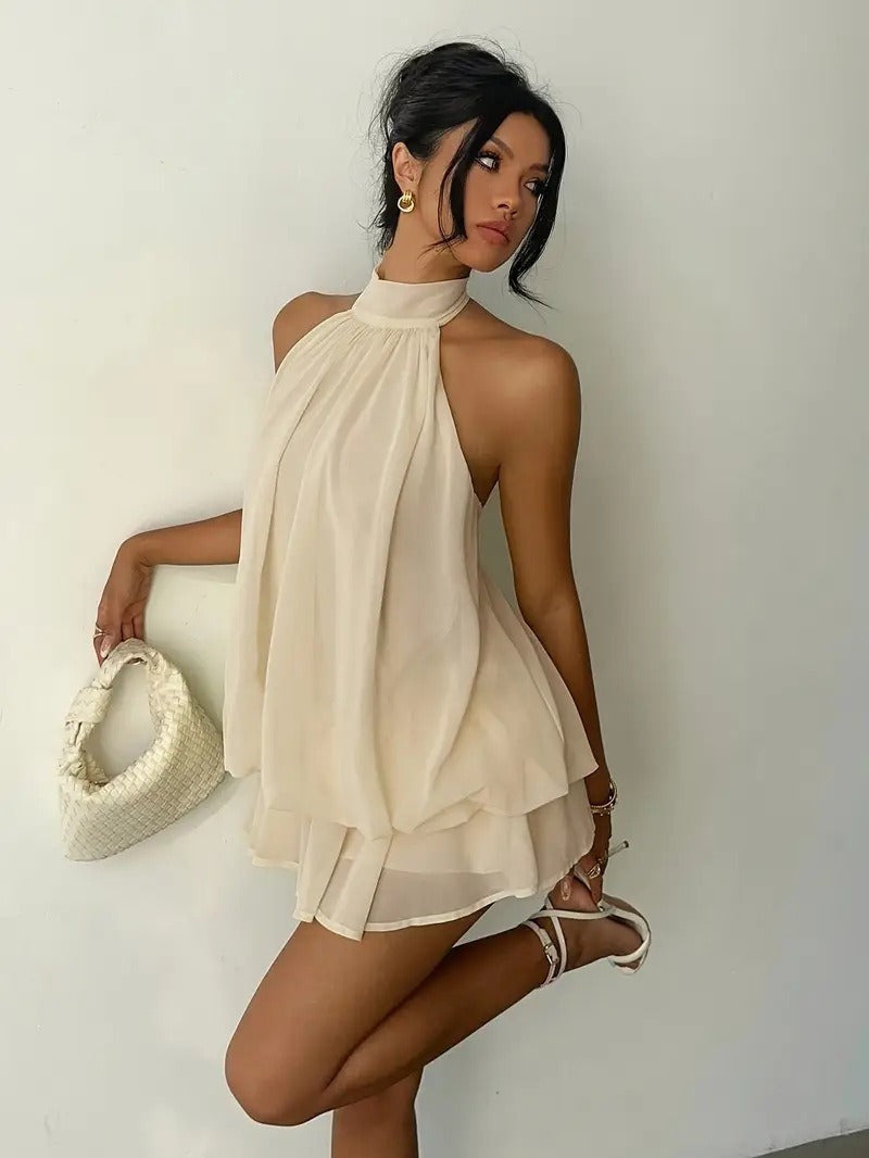 Backless Halter Casual Jumpsuit