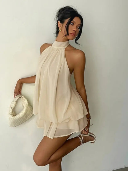 Backless Halter Casual Jumpsuit