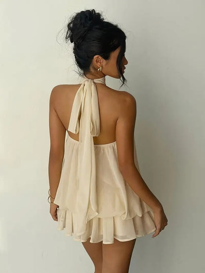 Backless Halter Casual Jumpsuit
