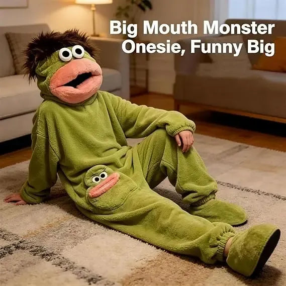 Funny Monster Fleece Onesie – Ultra-Soft Oversized Pajamas for Cozy Lounging & Parties
