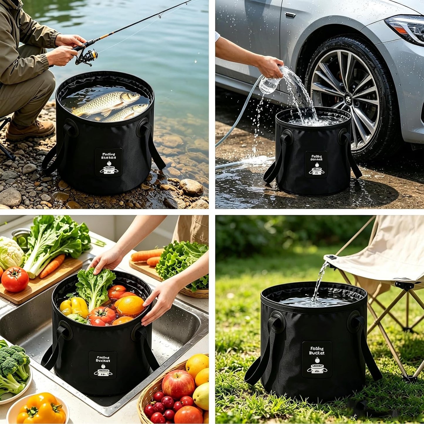 Portable Waterproof Collapsible Water Bucket
