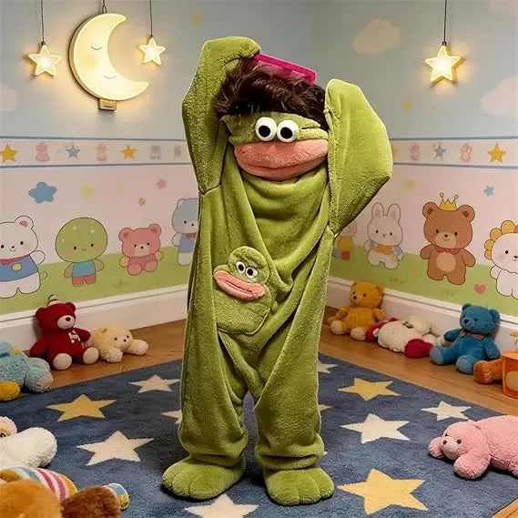 Funny Monster Fleece Onesie – Ultra-Soft Oversized Pajamas for Cozy Lounging & Parties