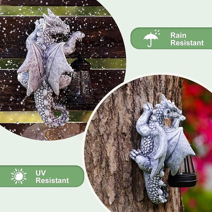 Solar Dragon Sculpture – Fantasy Garden Guardian with Enchanted Glow