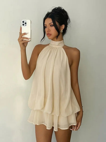 Backless Halter Casual Jumpsuit
