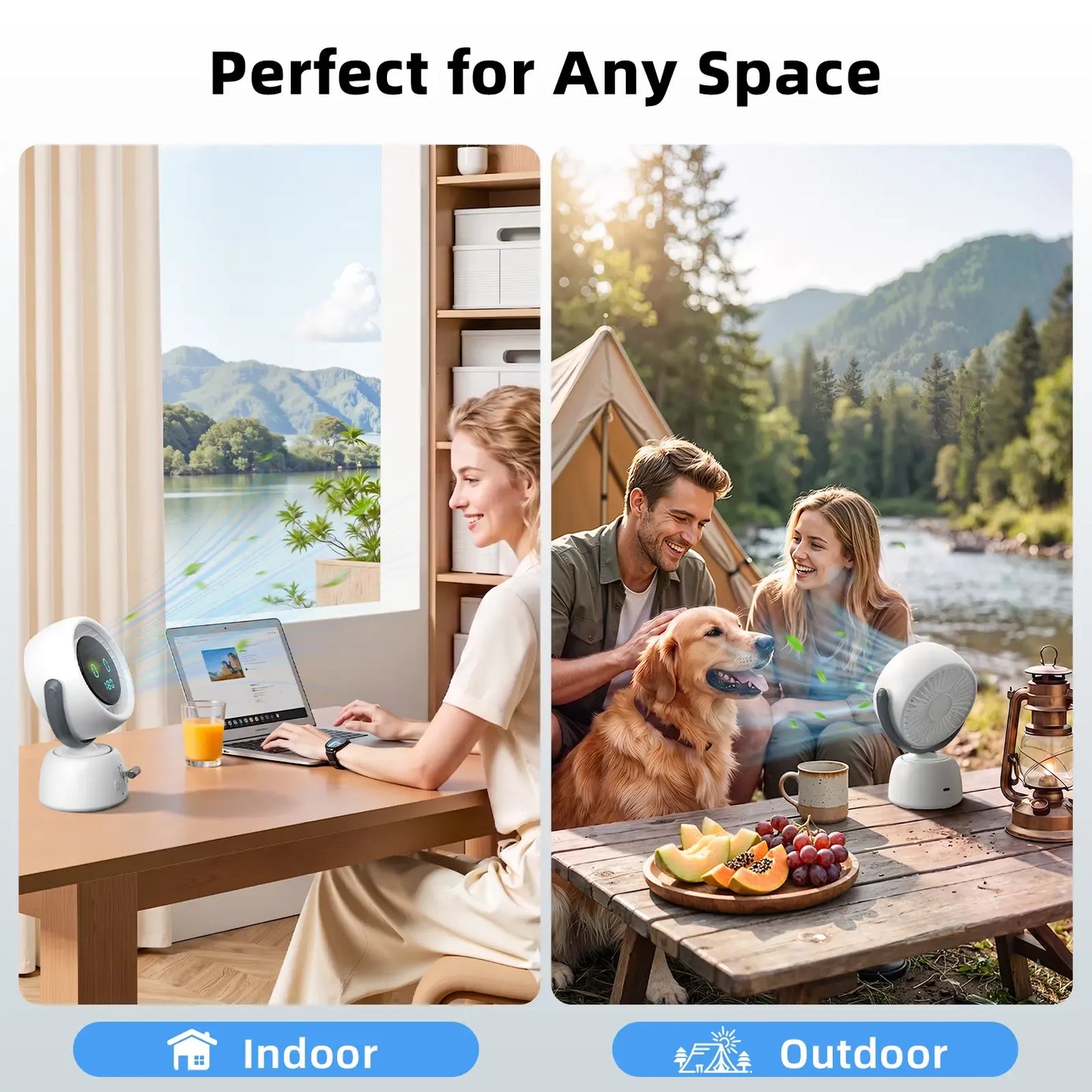 ❄️ AI Face-Tracking Desk Fan – 200-Speed Quiet Cooling with Digital Display & Type-C Charging