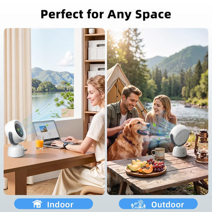 ❄️ AI Face-Tracking Desk Fan – 200-Speed Quiet Cooling with Digital Display & Type-C Charging