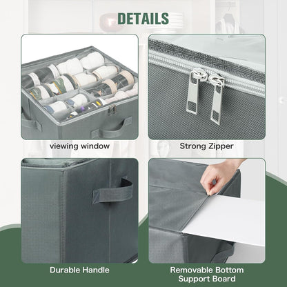Heavy-Duty Foldable Shoe & Closet Organizer Box with Adjustable Dividers