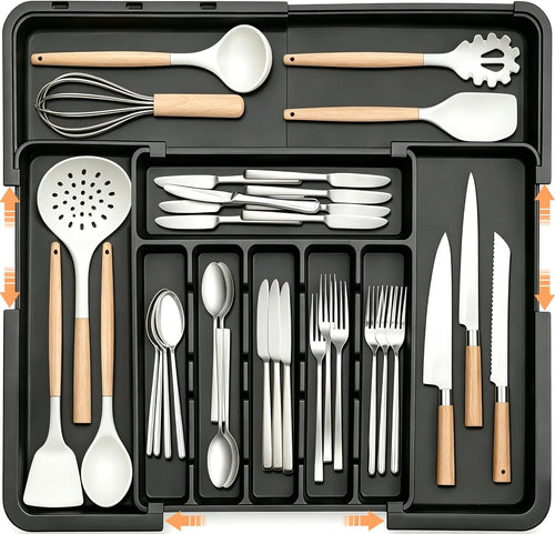 3-Way Expandable Cutlery &amp; Knife Organizer