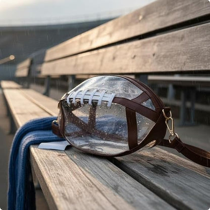 Football-Shaped Clear Crossbody Bag
