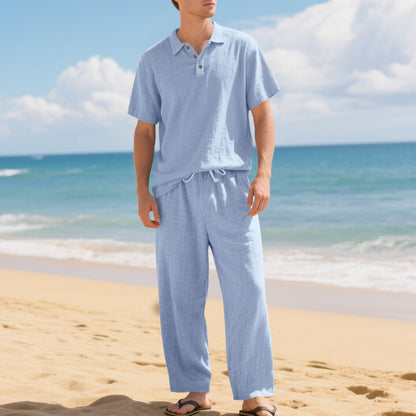 Ultimate Summer Comfort: Men’s Premium Linen Two-Piece Set