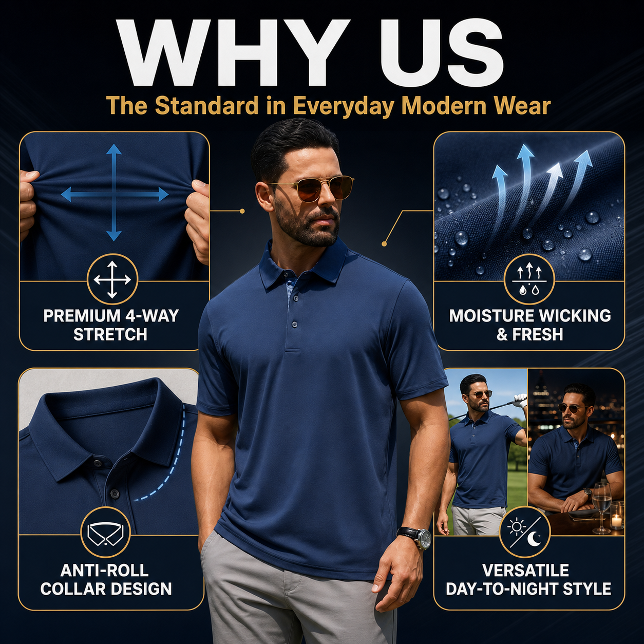 Men's Everyday Modern Stretch Polo Shirt