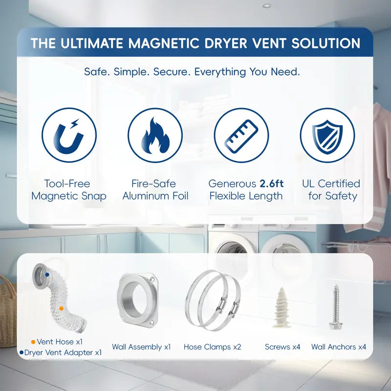 Magnetic Dryer Vent Connector – Quick Connect, Tight Seal